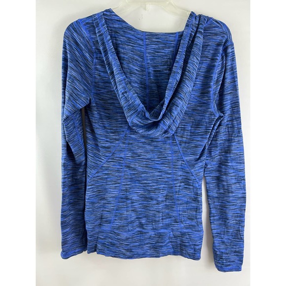 Kirkland Signature Hoodie Shirt Women's Sz S Blue Heather Long Sleeve Stretch - Picture 3 of 4